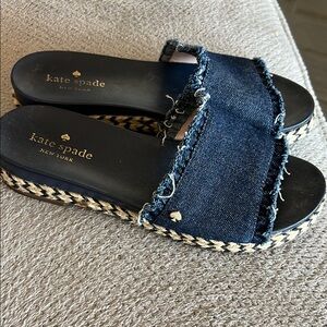 Kate Spade Blue Espadrille Slides